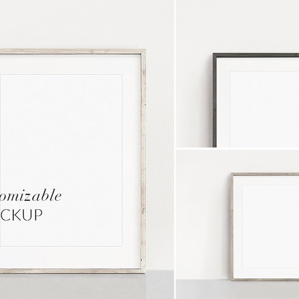 Frame Mockup - Customizable Poster Mockup,Wood Frame Mockup,Miniamlist Wall Art Mockup,Mockups,PSD Photoshop Mockup Frame,Editable Mockup