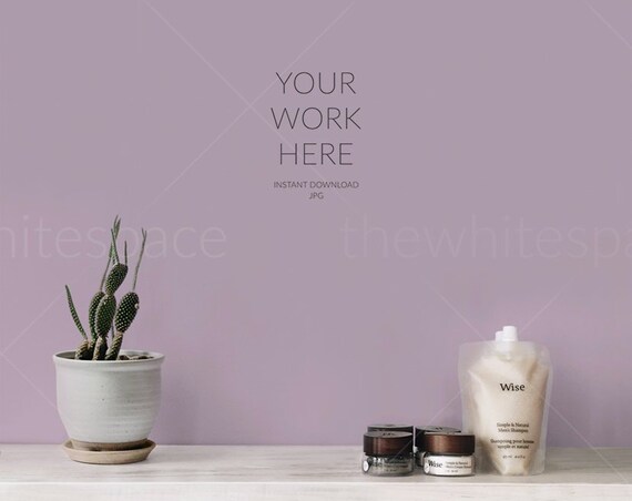 Pink Wall Mockup Miniamlist Bathrrom Mockup Clean Mockup Styled