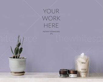 Download Bathroom Mockup For Prints Modern Bathroom Wall Mock Up Minimalist Mock Up For Posters Stock Photo Empty Wall Art Mockup Mockups Templates PSD Mockup Templates