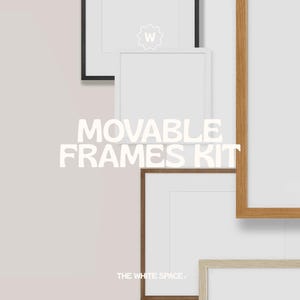 Frame Mock up Bundle, Artwork & Poster Thin Frame Mock Up Kit, Editable Gallery Wall Set, Modern Wooden Frame Mockup, Photoshop Mockup