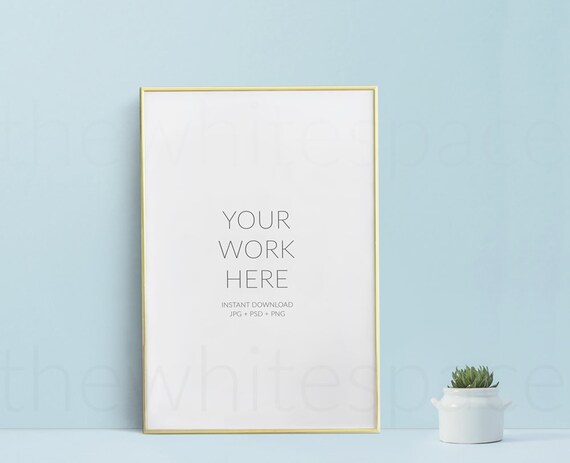 Gold Frame Mockup 8x12 Frame Mockupbranding Poster Etsy