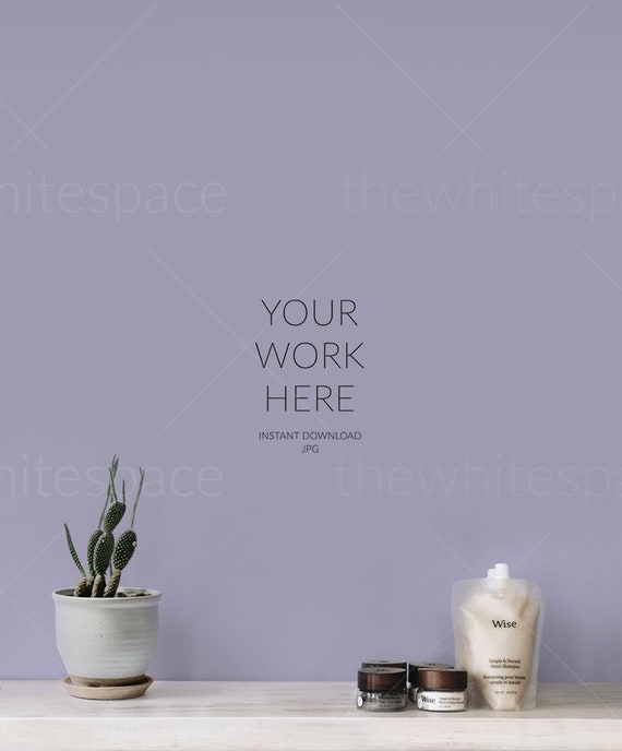 Bathroom Mockup For Prints Modern Bathroom Wall Mock Up Etsy