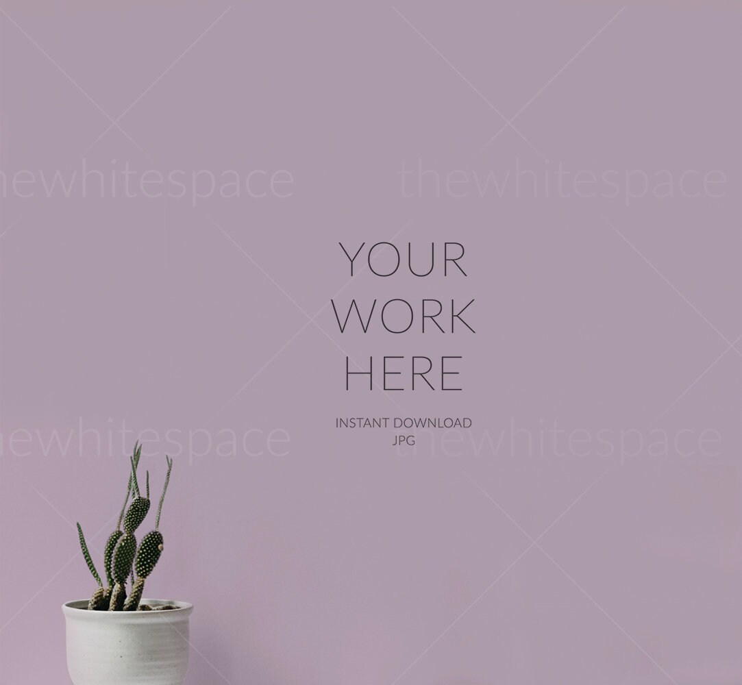 Download Minimalist Style Blank Wall Mockup With Cactus Botanical Etsy