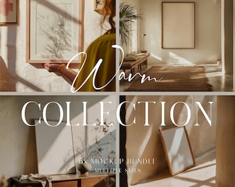 Mockup Bundle, Rahmen Mockup Bundle, Innen Mockup, Poster Mockup Bundle, Kunstwerk Mockup Rahmen Mockup, Holzrahmen Mockups, Warm & Neutral