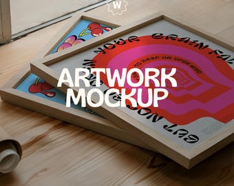 8x10 Frame Mockup, Double Frame Mockup, Artwork Mockup, Photopea Poster Mock up, Frame Mock up, Wood Frame Mockup, 4:5 Ratio Flat Lay Mockup