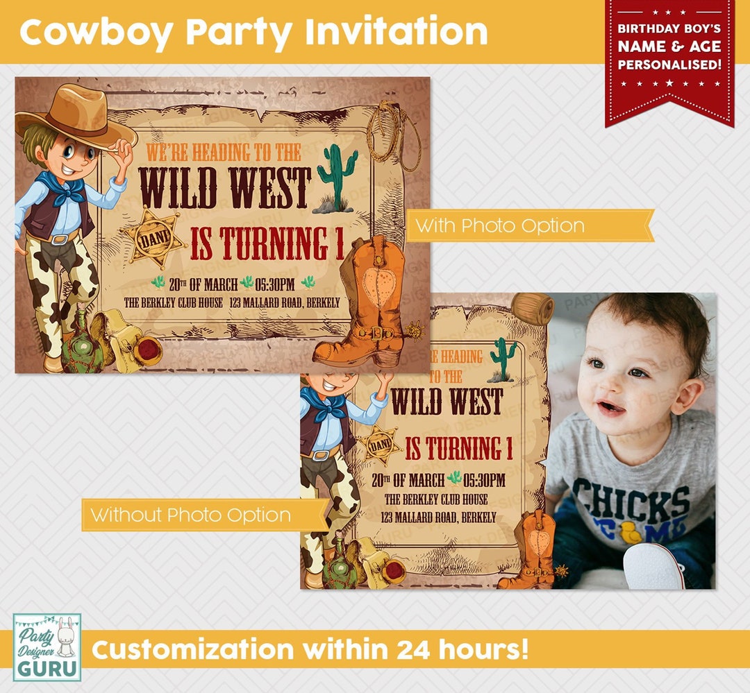 Cowboy Birthday Invitation, Cowboy Party, Cowboy Printable Invitation ...