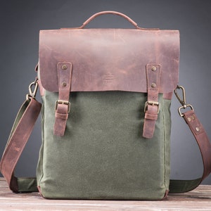 Canvas Rucksack for Man, Backpack for school, Lightweight Bag for College, Water-Repellent Handmade Combo Personalized Bag