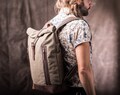 Canvas Vintage Backpack, RollTop for Students, Handmade College Bag for Books product logo