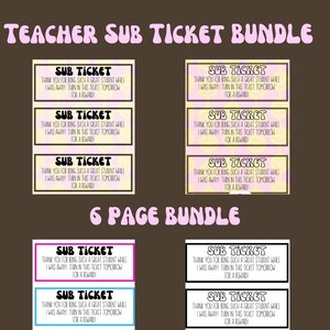 Lehrer Sub Tickets BUNDLE, Klassenzimmer Incentives, Klassenzimmer Management