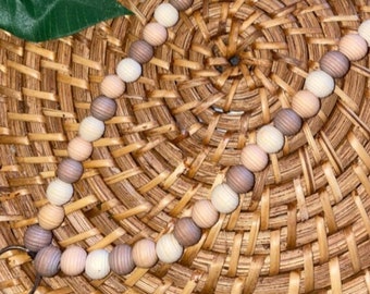 Wooden Teacher Lanyard, Wood Bead Lanyard, Beaded Lanyard, Lanyard Badge Holder, Teacher Gift