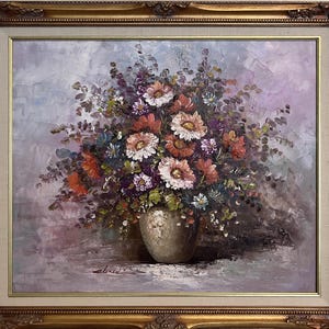Original Oil Painting on canvas, Still Life, Flowers, Signed, Framed