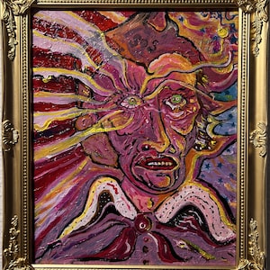 Original painting on canvas, Abstract by Serg Graff, &quot;Save Our Souls&quot;, COA