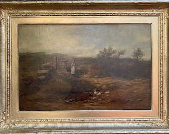 George Whitton Johnstone (British1849-1901) Antique 1876 oil painting Landscape
