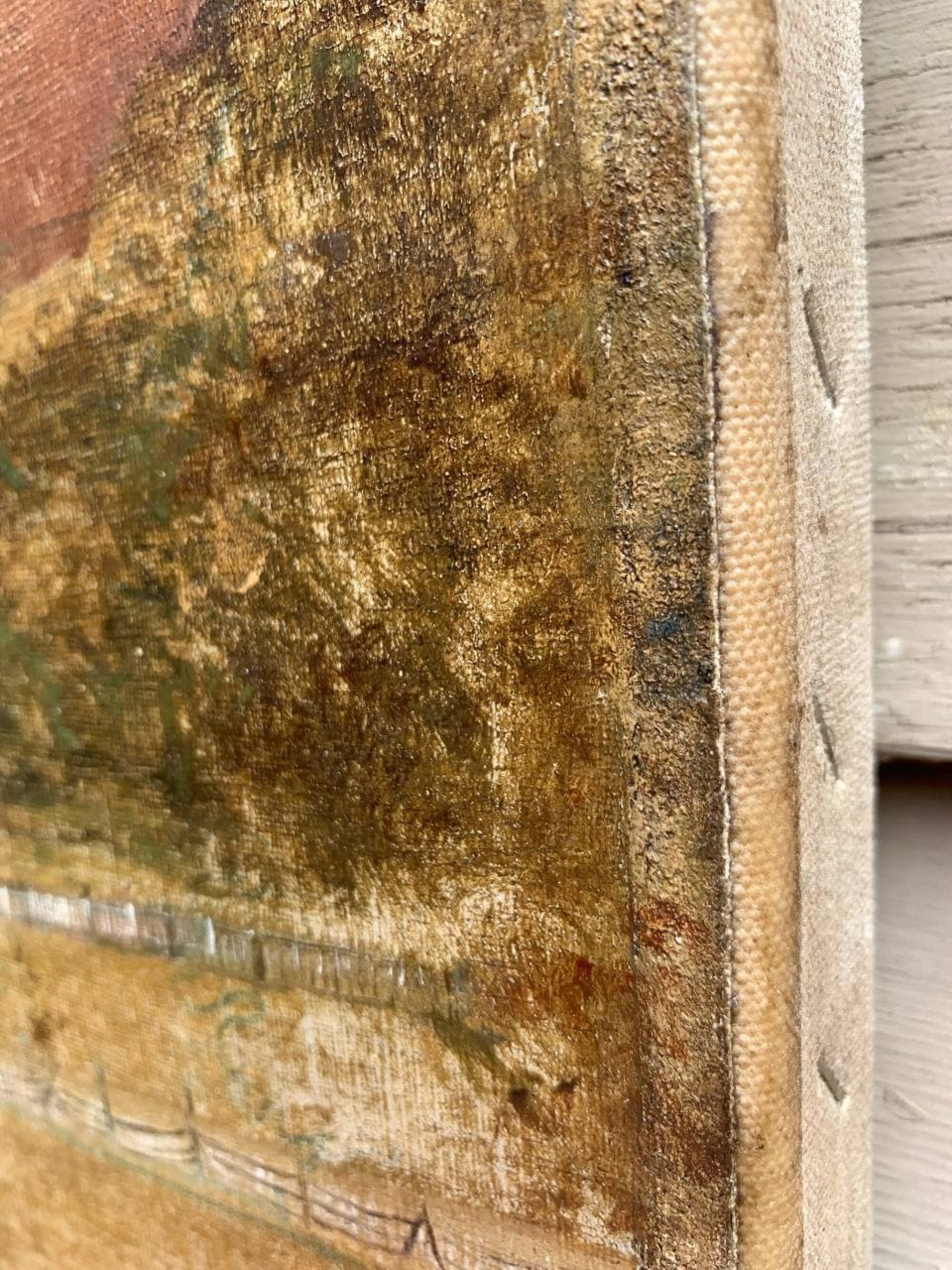 Antique 1900 Oil painting on canvas F.E.Lingo American Etsy