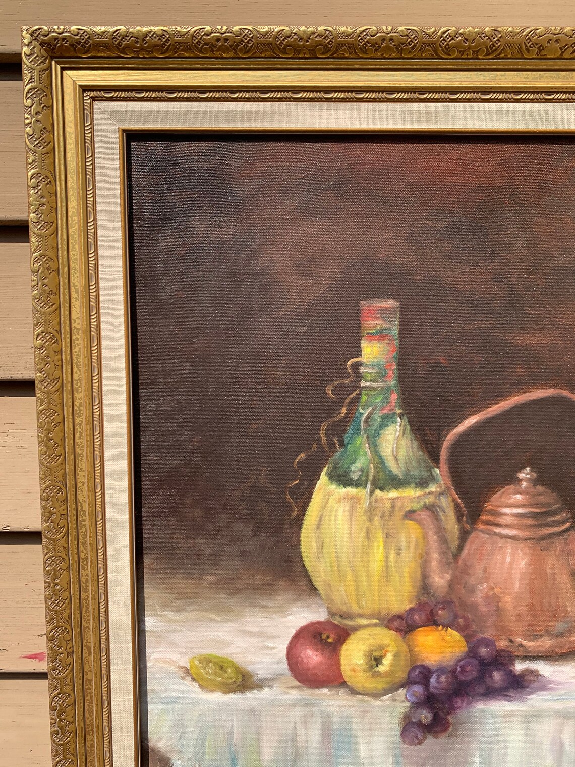 Vintage Original Oil Painting On Canvas Still Life Framed Etsy