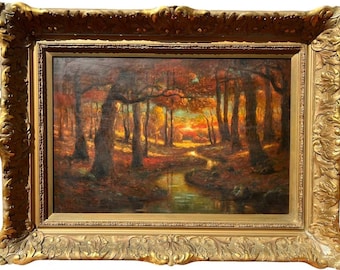 Listed American Artist George F. Kaumeyer (1856-1951) Antique landscape painting