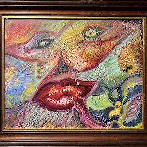 Druck Gemälde auf Leinwand, Fantasy Abstrakter Stil, signiert von Serg Graff, COA, gerahmt