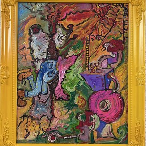 Original Abstract Painting on Canvas &quot;Jump into the Painting&quot; by Serg Graff COA