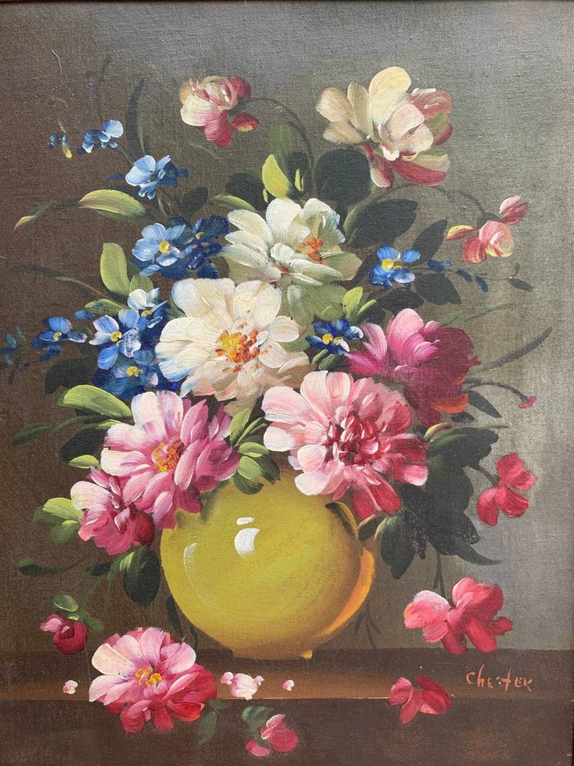 Original Vintage Oil Painting on Canvas Board Still Life Etsy