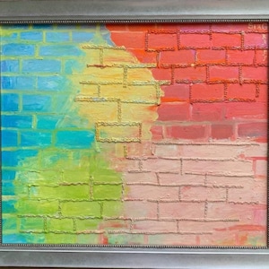 Original Acrylic Painting &quot;The Wall of Knowledge&quot; by Serg Graff, Framed, COA