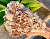 Stilbite Crystal Specimen, Large Crystals, Natural Raw Boho Decor, Gemstone Healing, Feng Shui, Zeolite, Meditation, Apophyllite, Feng Shui