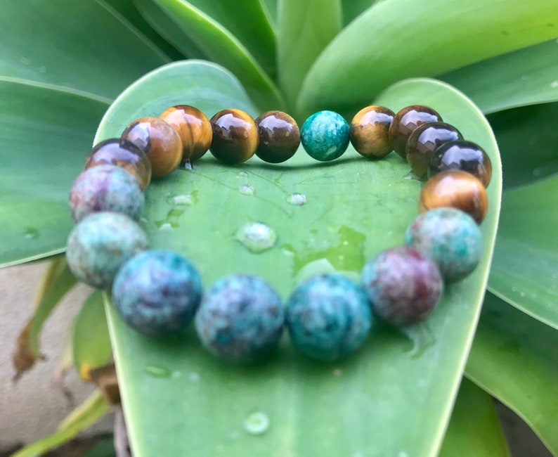 Healing Crystal Zen Jewelry Anxiety Bracelet Fidget Bracelets Boho Jewelry Azurite Anxiety Stress Relief Crystal Bracelet Tigers Eye