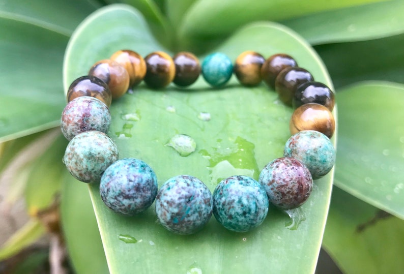 Healing Crystal Zen Jewelry Anxiety Bracelet Fidget Bracelets Boho Jewelry Azurite Anxiety Stress Relief Crystal Bracelet Tigers Eye