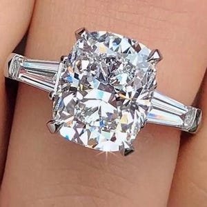 2Ct Elongated Cushion Cut Lab-Grown Engagement Ring, Elongated Cushion Cut IGI Certified Diamond Three Stone Wedding ring, Anniversary Gift