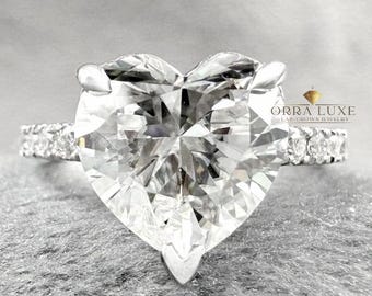 Heart Shape Lab Grown Diamond Engagement Ring, IGI Certified Romantic Wedding Ring, Luxury Gift