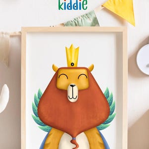 Lion Nursery Print, Baby Animal Wall Art, Safari Jungle Kids Room Decor, Cute Lion Poster, Digital Download, Playroom Printable