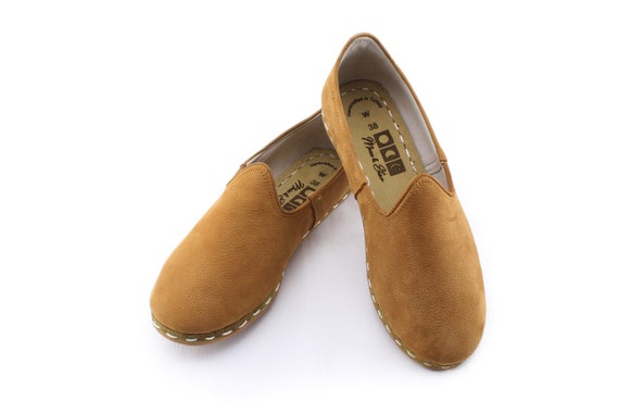 Kairo Kamel, Frauen Lederschuhe, handgefertigt, Slip Ons, flache Schuhe, Leder Wohnungen Kairo Kamel, Frauen Lederschuhe, handgefertigt, Slip Ons, flache Schuhe, Leder Wohnungen
