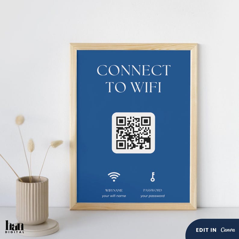 Editable Airbnb Wifi QR Code Sign – Customizable Template for Easy ...