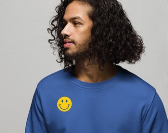 Smiley Face Unisex Organic Sweatshirt | Chic Style Fashion