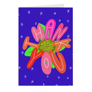 Indie Psychedelic Cute Flower Tarjetas de agradecimiento