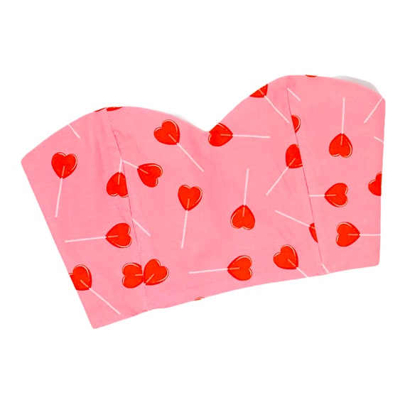 Lollipop Bustier Crop Top-Sweetheart Neckline