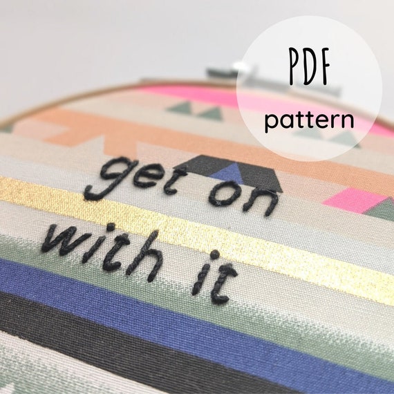 Downloadable Embroidery Pattern - 5 Work Quotes #1