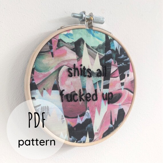Downloadable Embroidery Pattern - 5 Rude Quotes #2