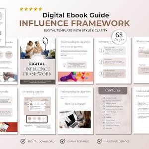Digital Influence Framework, Social Media Strategy Guide, Influencer Business Planner, Content Growth Framework, Digital Download