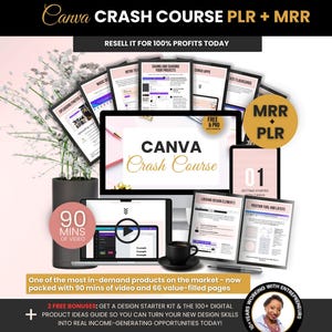 Canvaクラッシュコース（PLR + MRR、ビデオチュートリアル＆電子書籍、Canvaトレーニングガイド付き）
