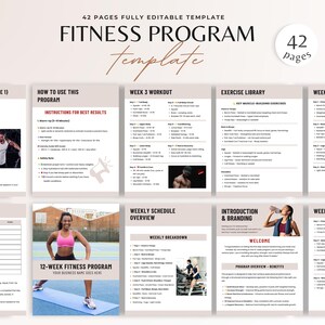 Fitness Program Template, Workout Planner Template, Exercise Program Guide, Personal Training Planner, Digital Download