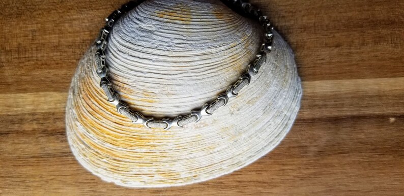Vintage Sterling Silver Brushed Polished Bracelet