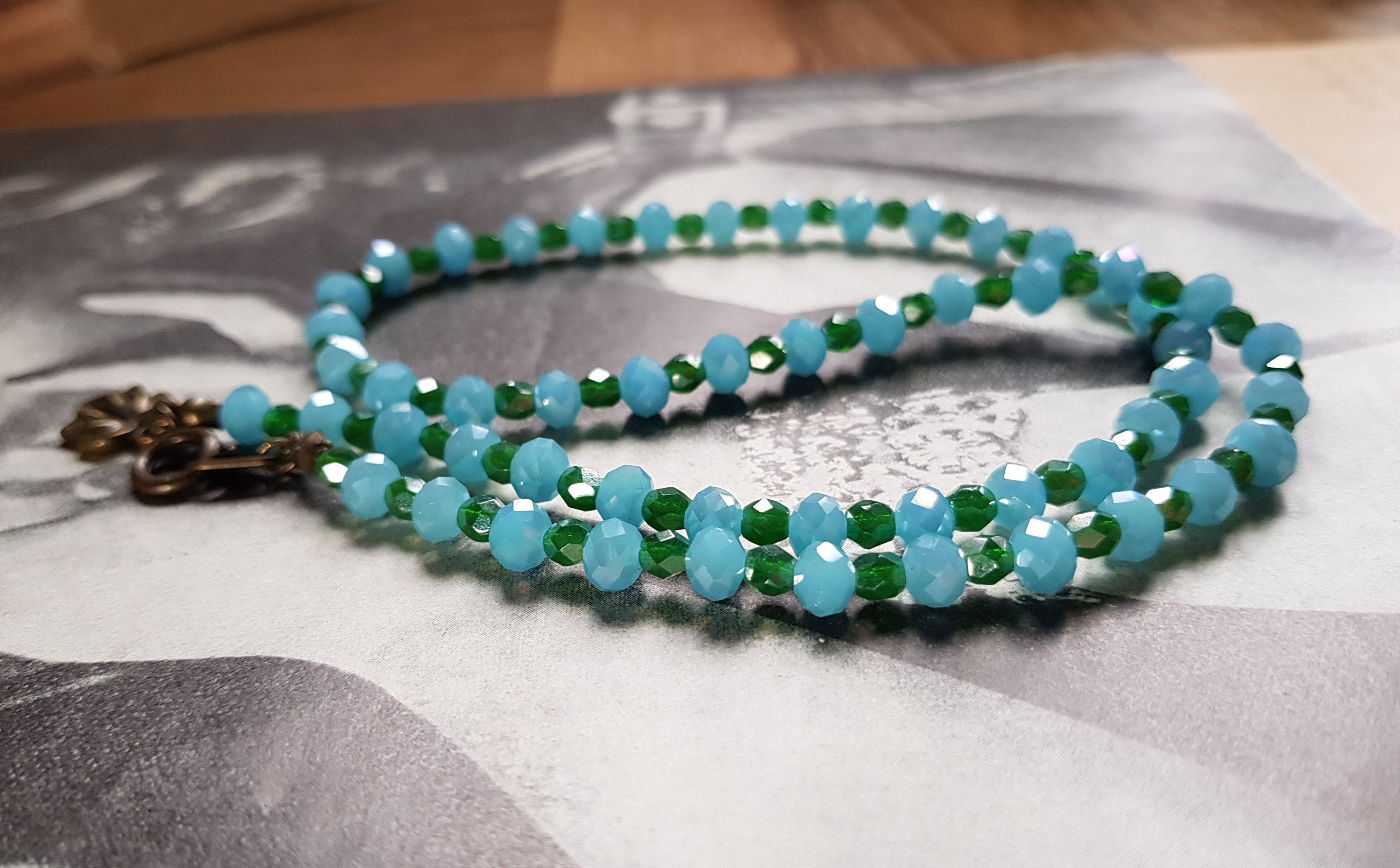 blue and green necklace