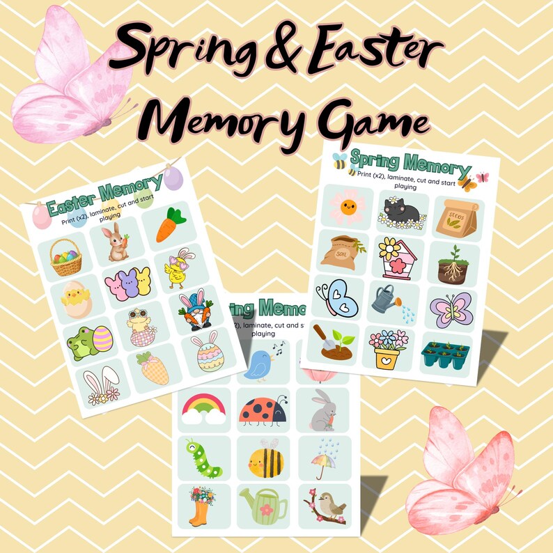 Spring Easter Memory Game, Kids Matching Activity, Toddler Printable ...