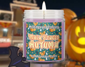 Main Street Autumn Disney Inspired Scented Candle | Fall Theme Park Candle | Magic Kingdom Decor | Halloween Candle | Disney Parks Fall Gift