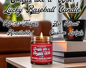 Lucky Baseball Game Day Scented Candle: Personalized Team Decor | All 30 Teams Available
