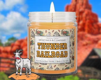 Thunder Railroad Disney Inspired Scented Candle | Big Thunder Mountain Railroad | Frontierland Gift | Wild West Decor | Theme Park Candle