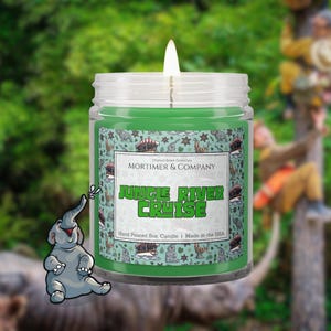JUNGLE RIVER CRUISE Disney Inspired Candle | Adventureland Jungle Cruise Fragrance | Bamboo Green Foliage Scent | Disney Gift Soy Candle