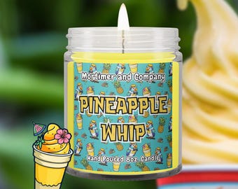 Pineapple Whip Disney Inspired Scented Candle | Dole Whip Gift | Pineapple Soft Serve Fragrance | Adventureland Decor | Theme Park Candle