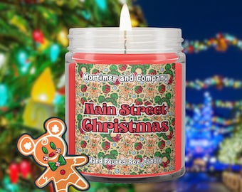 Main Street Christmas Disney Inspired Scented Candle | Holiday Candle | Magic Kingdom Christmas Decor | Winter Fragrance | Theme Park Gift