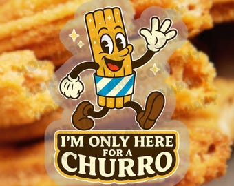 VOICI POUR UN CHURRO | Sticker Disney en vinyle imperméable inspiré de Churro pour parc à thème pour gourdes, ordinateurs portables et cahiers